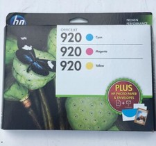 New HP 920 Combo Pack Cyan, Magenta Yellow Feb/Mar 2016 OEM Plus Photo Paper