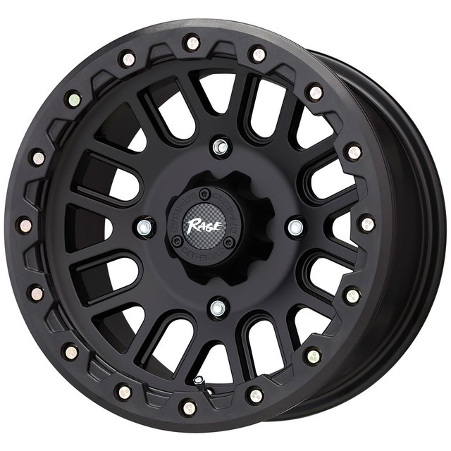 (1) 15X7 4+3 4X110 RAGE ATV ONEONE BLACK WHEELS/RIMS 15" INCH 368401