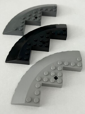 Lego Part 58846 (1pc) Brick, Round Corner 10 x 10 with Slope 33 Edge, Axle Hole