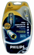 Philips 6 Feet Stereo Audio  S-Video Cable 24K Gold Plated New Factory Sealed