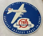 12in Twa Trans World Atlantic Airlines Heavy Steel SIGN Vintage Style Metal Sign