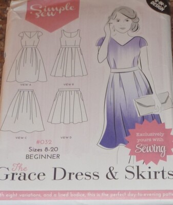 Einfaches Schnittmuster Damen THE GRACE KLEID & RÖCKE Nr #032