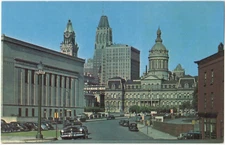 Vintage Cityscape with City Hall in Baltimore MD Chrome Postcard Unposted