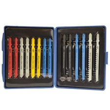 14pc Jigsaw Blade Set T Shank Fitting Jig Saw Metal Plastic Wood Blades TE750
