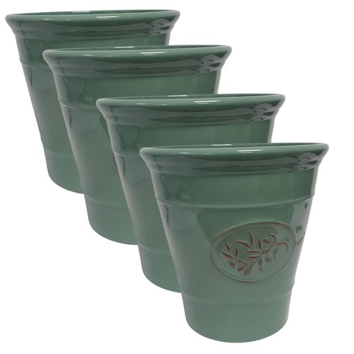 Green Olive Planter Pot 23cm 6L Lightweight Decorative Garden Plant Pot - Picture 14 of 18