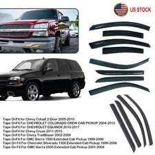 Window Visor For Chevrolet Silverado GMC Sierra Vent Sun Rain Guard Shade Shield