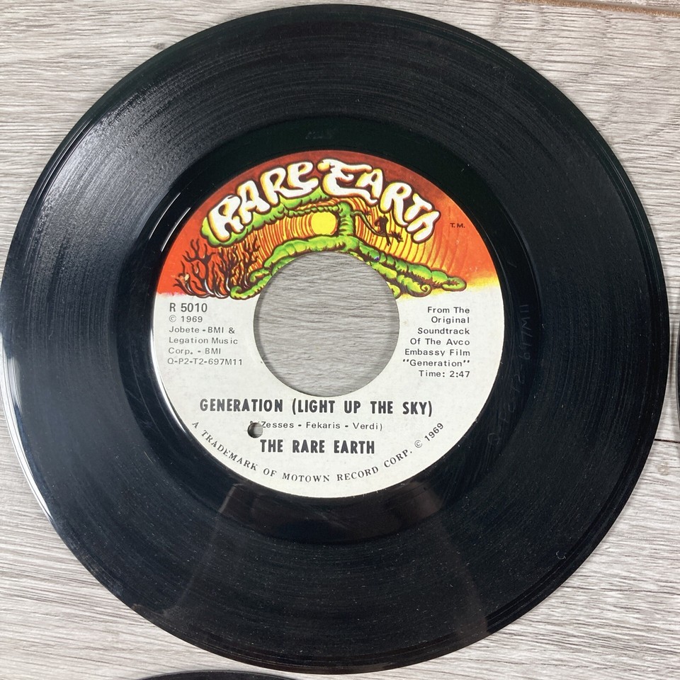 Rare Earth 45 RPM Vinyl Record Lot Generation Get Ready Born To Wander ...