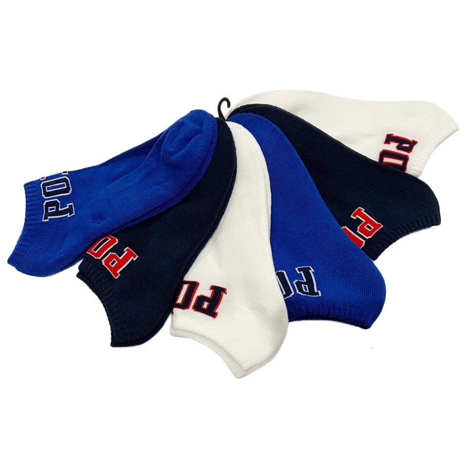 Precio de venta sugerido por el fabricante $28,99 nuevo con etiquetas paquete de 6 pares polo ralph lauren hombres azul no show calcetines tallas 6-12 Foto 2 de 4