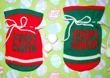 CHRISTMAS SET OF 2 PET STOCKINGS "FROM SANTA" *EUC*