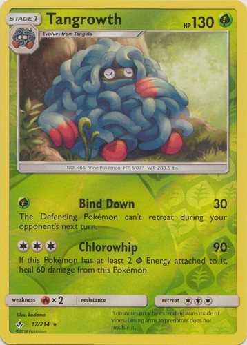Reverse Holo Tangrowth 17/214 Rare SM - Unbroken Bonds