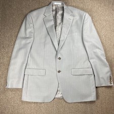 Chaps Sport Coat Jacket Mens 42R Beige Herringbone Rayon Blazer Paisley Lined