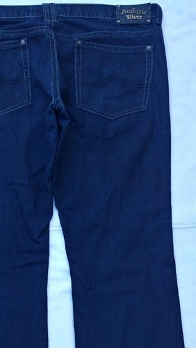 ANTIQUE RIVET Men's Relaxed Straight Dark Blue Jeans EUC Size 40x32 - Picture 6 of 9