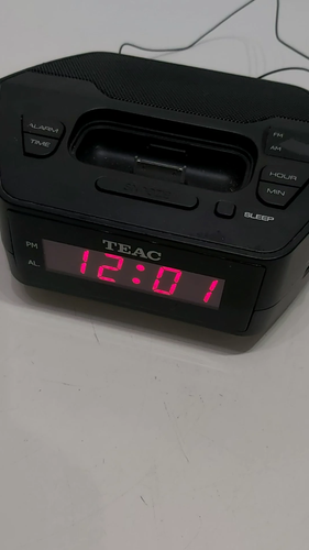 TEAC Compact ALARM CLOCK RADIO with Dock for IPOD AM/FM 16X12X7cm - Video 1 of 1