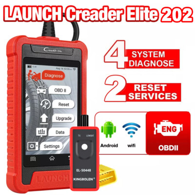 LAUNCH Creader Elite 202 Car Diagnostic Scanner ABS SRS AT Engine Code Reader