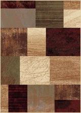 Multi-Color Squares Panels Contemporary Area Rug Blocks Patchwork Boxes Carpet