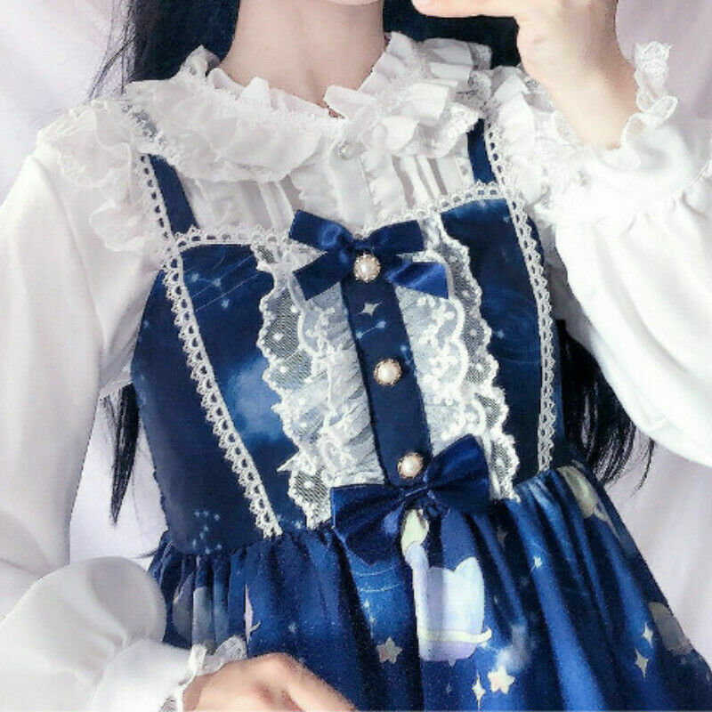 Chemisier Blanc Dentelle Et Ruches – Style Lolita Victorien – Femme Taille S