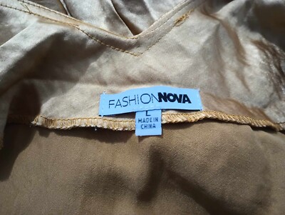 fashion nova gold dress style yd529 size large(DDQQ) | eBay