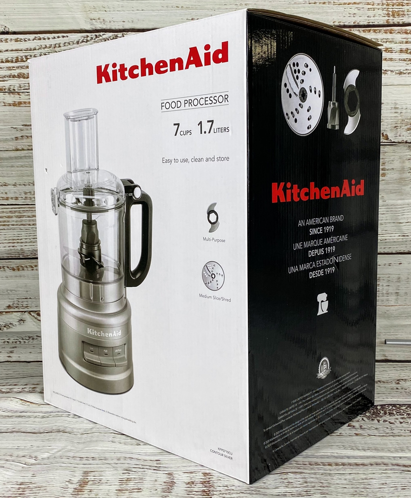 KitchenAid 7-Cup Food Processor KFP0710CU Contour Silver - 883049601212