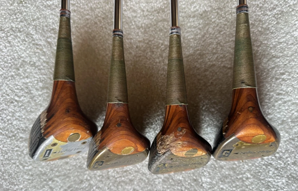 Vintage Persimmon Woods First Flight 1-3-4-5 Wood Set Right Handed Steel Shafts - Image 3 of 4
