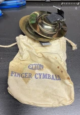 Vintage Elton Finger Cymbals Belly Dancing Zills Set of 2 Small Instruments