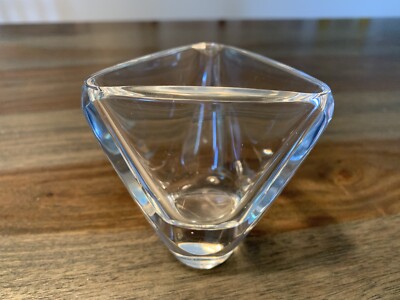Val St-Lambert Triangle Vase Crystal Val Saint Lambert Made in Belgium Vintage