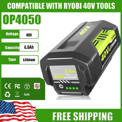 40V for Ryobi 40 Volt 6.0Ah Lithium-Ion Extended Capacity Battery OP40261 OP4026