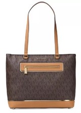 Michael Kors Frame Out Large North South MK signature Tote Brown - msrp $248