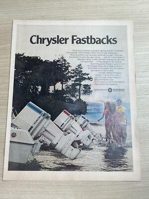 Chrysler Fastbacks Outboard Motor Boat Lake 1970 Vintage Print Ad Life Magazine