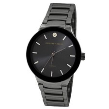 NEW JEOFFREY BEENE POLISHED GUNMETAL GRAY TONE,DIAMOND,BRACELET WATCH GB8087GUBK
