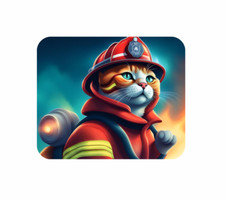 Mousepad Fahne Flagge Feuerwehr Katze Motiv 1 Mauspad