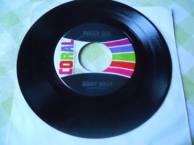rockabilly BUDDY HOLLY Peggy Sue/Everyday CORAL 45 RPM Vinyl VG+