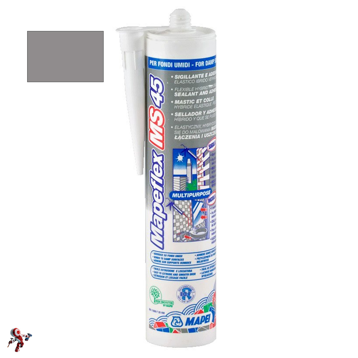 MAPEI MAPEFLEX MS45 113 GrigioSigillante ed adesivo ibrido elastico verniciabile