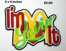 I'M LOVIN IT TITLE food boy girl scrapbook premade paper piecing by Rhonda