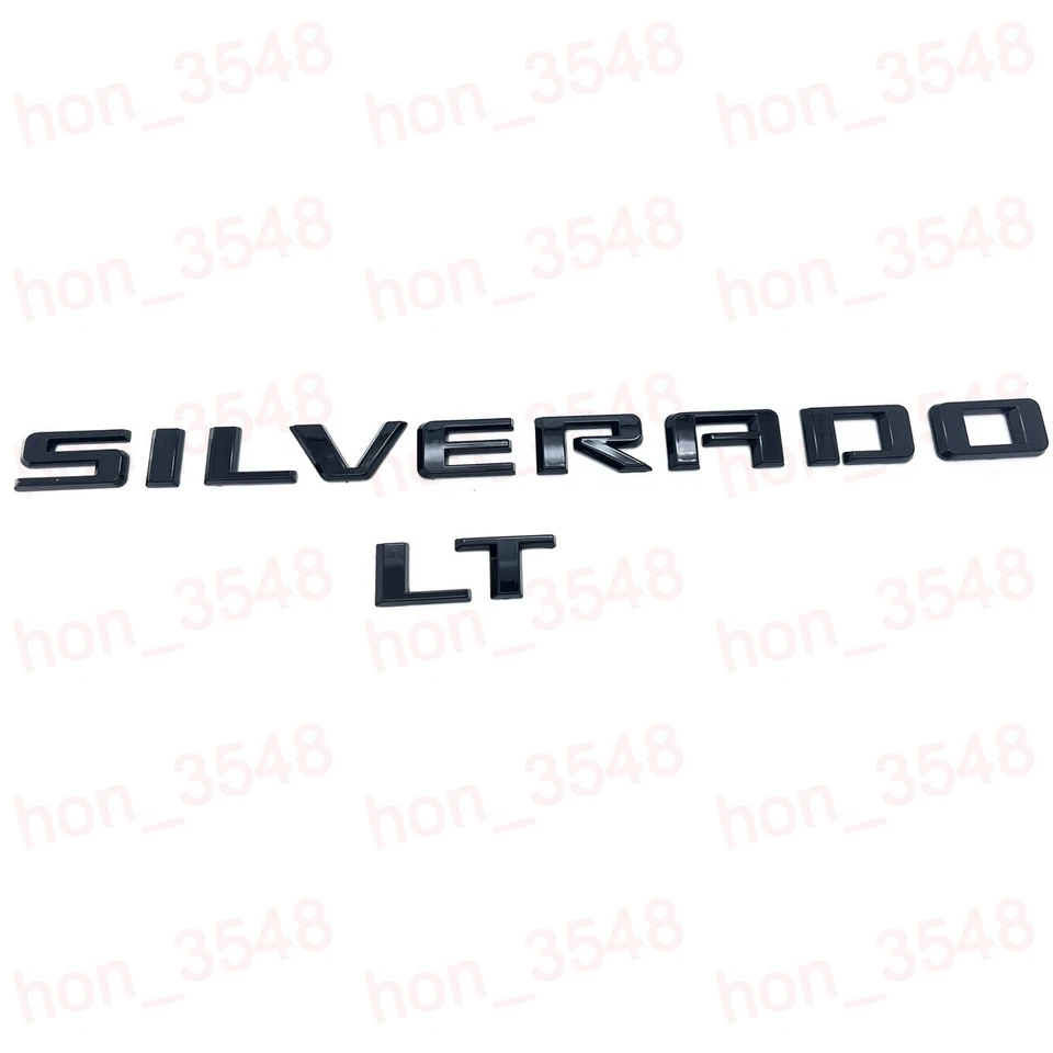 Kit de placa de identificación emblema Chevrolet Silverado LT Z71 2019-2024 4 piezas negro brillante Foto 3 de 4