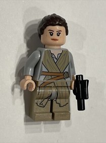 Star Wars Rey Dark Tan Tie Robe 75099 Lego Minifigure W/ Blaster Force Awakens