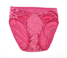 Hi-Cut Satin Panty with Ruched Accents Hot Pink XL