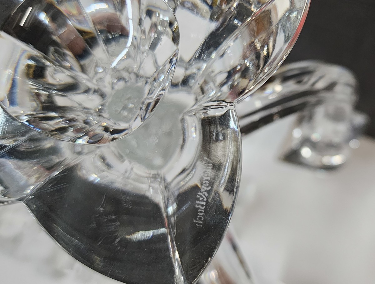 Vintage Signed Villeroy & Boch Heavy Crystal 5 Arms Candelabra 10