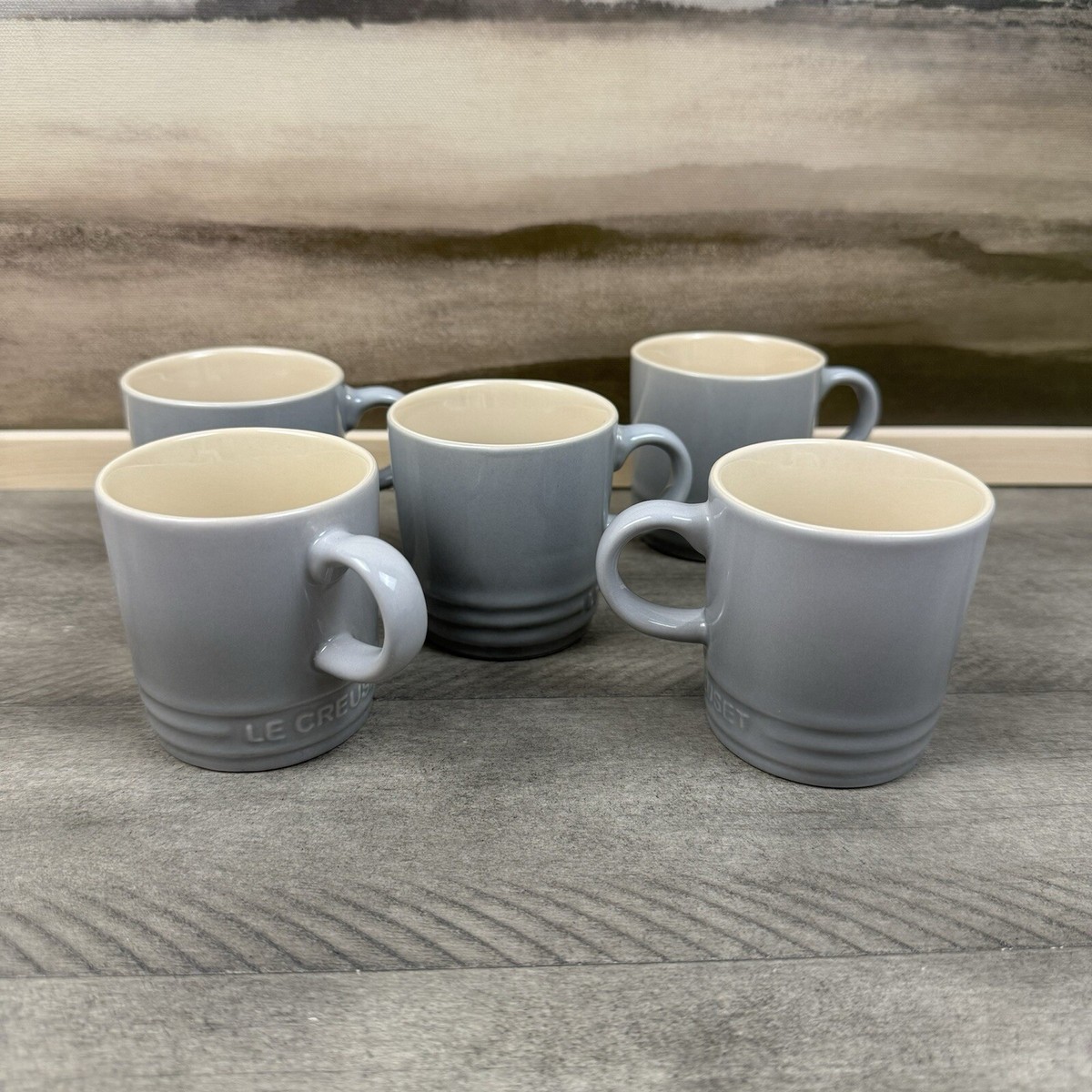 Williams Sonoma Le Creuset Vancouver Espresso Cups Set/5 Gray Read