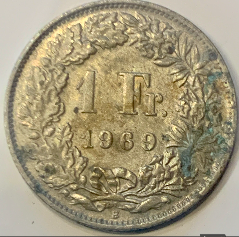 Rare 1969 Switzerland 1 Franc Coin - A Timeless Piece of