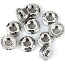 FLANGED NUTS SERRATED ZINC PLATED STEEL FLANGE NUT BZP METRIC M4 - M10  CHEAP !!