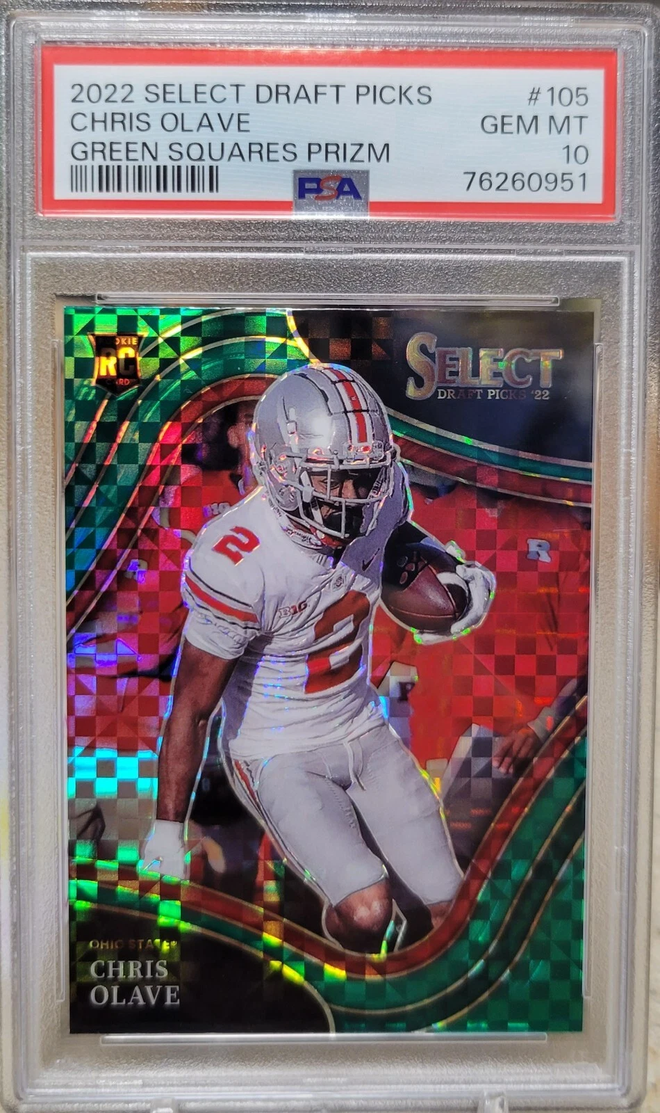Chris Olave Panini Select Draft Picks #105 Green Squares