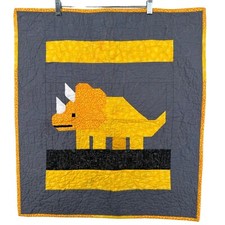 Handmade Wall Hanging Quilted Dinosaur Kid Ch...