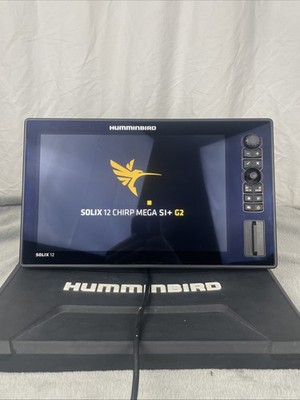 Humminbird SOLIX 12 Chirp Mega SI+ G2 With Suncover Cord And Mount Only 3 Hours!