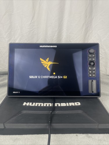 Humminbird SOLIX 12 Chirp Mega SI+ G2 With Suncover Cord And Mount Only 3 Hours!