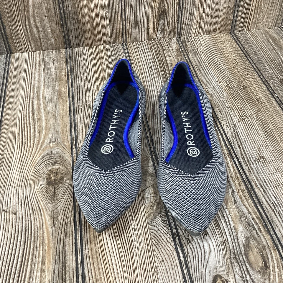 Zapatos planos de ballet Rothy’s The Pointed Toe para mujer talla 7 gris profesor de negocios Foto 2 de 4