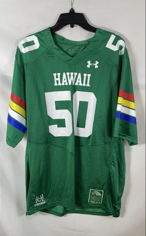Under Armour Hawaii Rainbow Warriors Retro Vintage Collection Jersey Sz XL