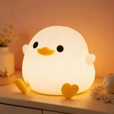 Duck Night Light, Cute Dodo Duck Lamp, Squishy Silicone Dimmable Bedside Light f