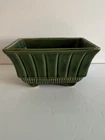 Vintage Mccoy Planter Ceramic Stoneware Ribbed Olive Green Glazed USA 606