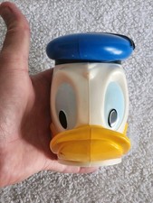 1980's Disney Donald Duck 100 Pure Fruit Juice Plastic Advertising Mug Cup