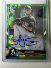 2018 Bowman Chrome Baseball Logan Shore Green Ice Auto /99
